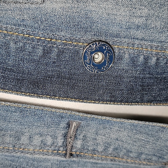 Candie’s Britney Spears Cropped Jean Vest Blue Distressed Denim Button Down Y2K - Picture 9 of 15